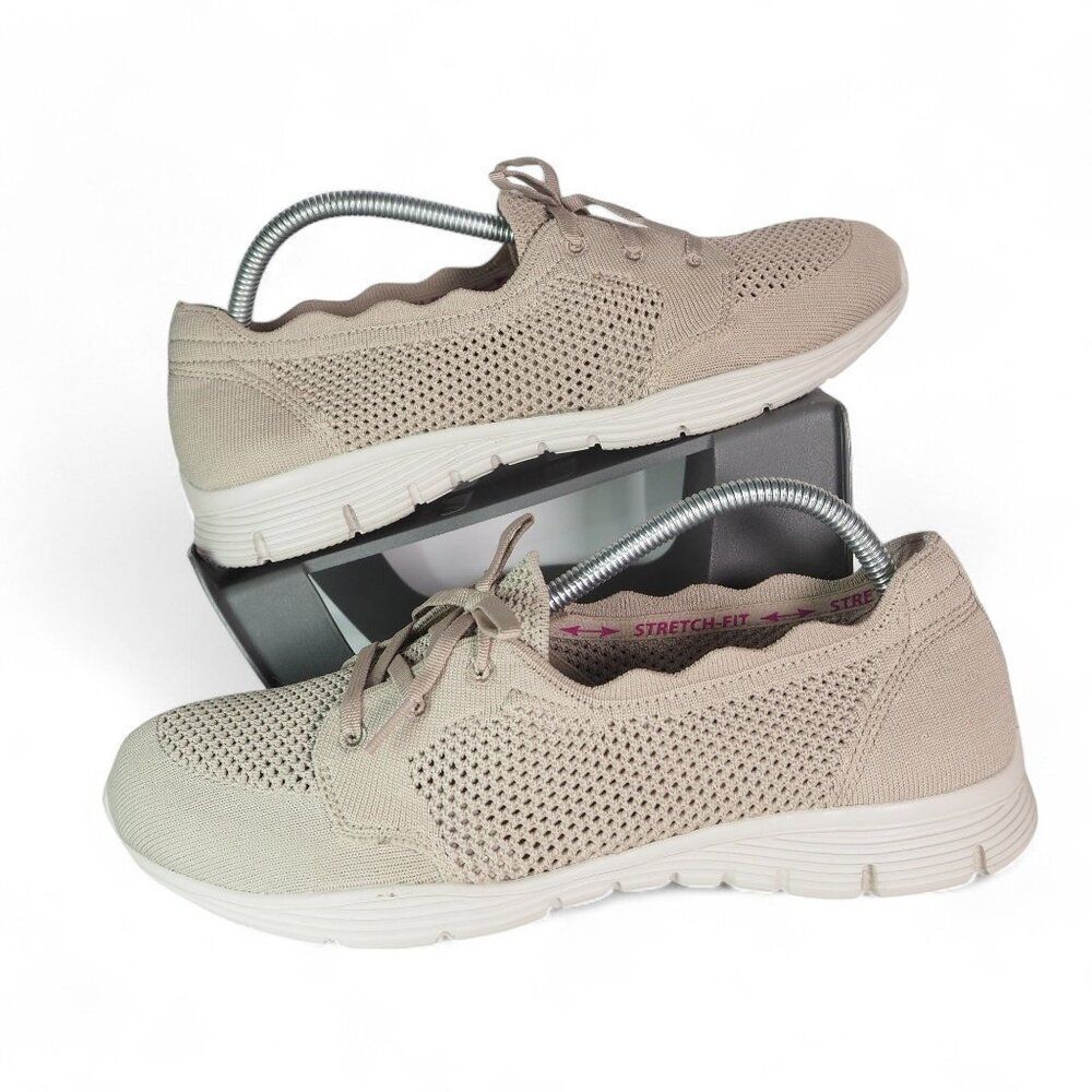 Skechers Seager City Vibe Knit Boat Slip-on Sneakers Taupe 158040 Women's 11